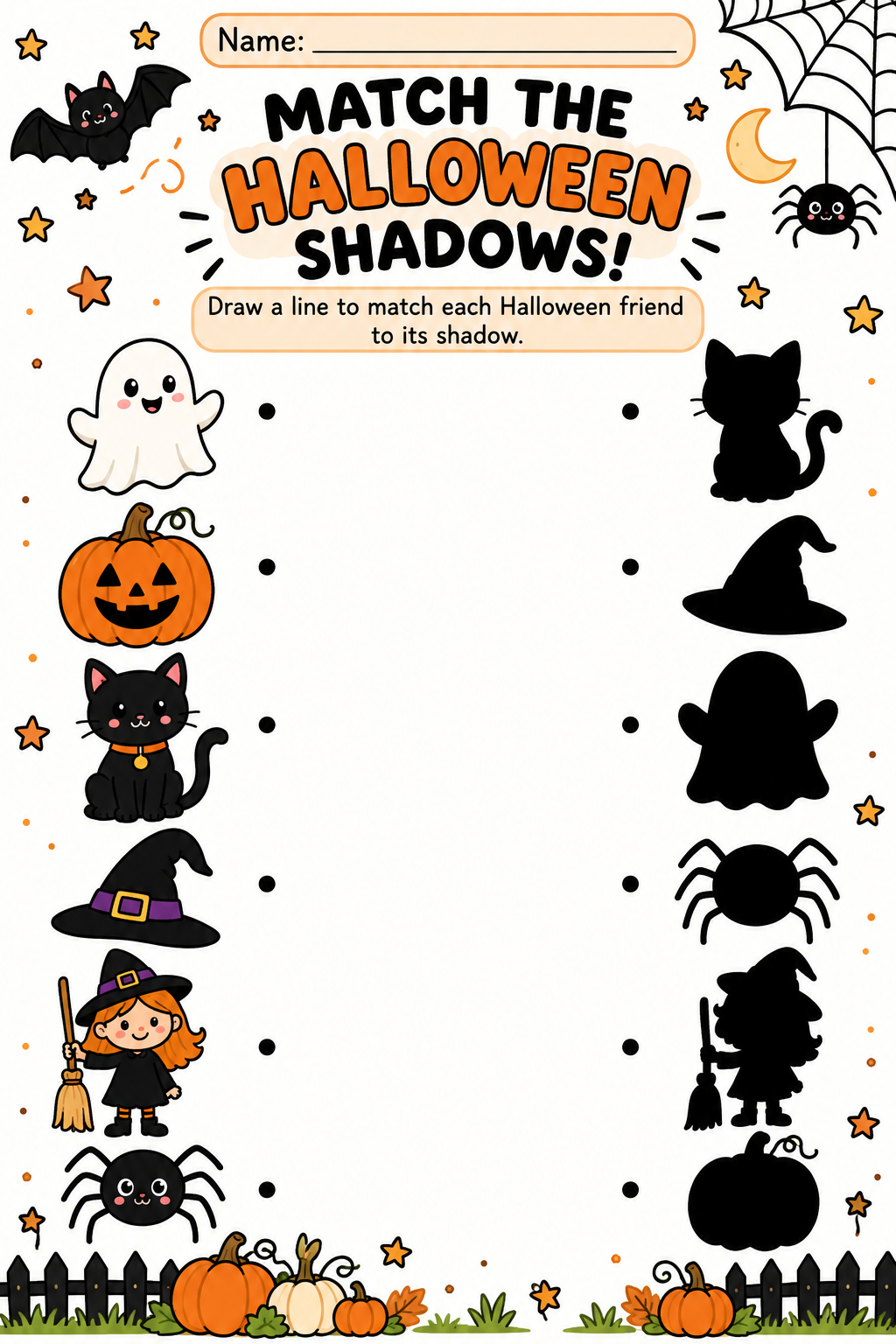 Halloween Match the Shadows