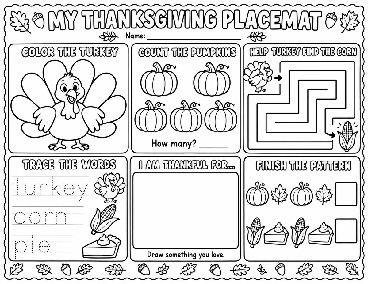 Thanksgiving Placemat