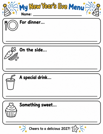 New years dinner menu