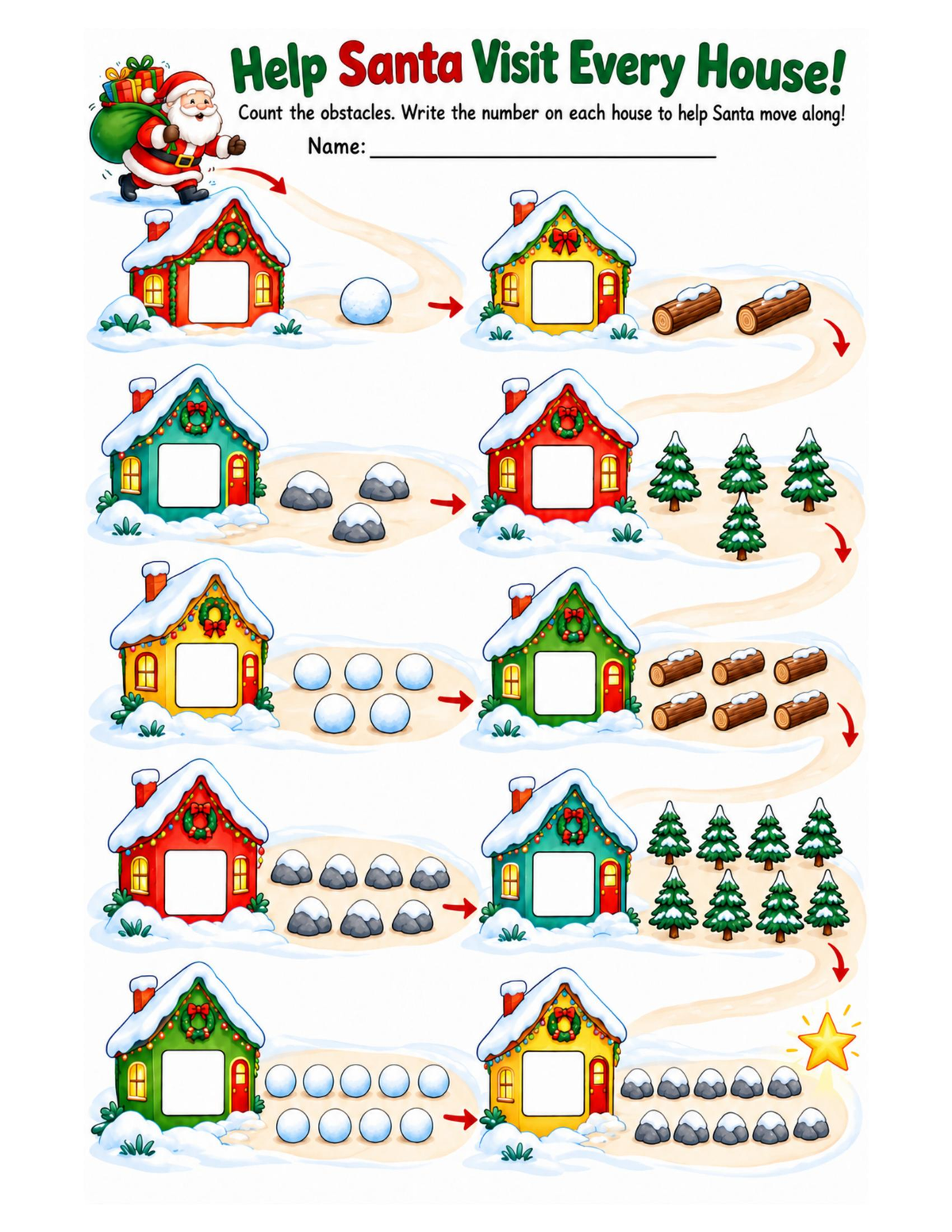 Help Santa Get to Each House