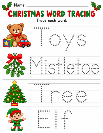 Christmas Word Tracing