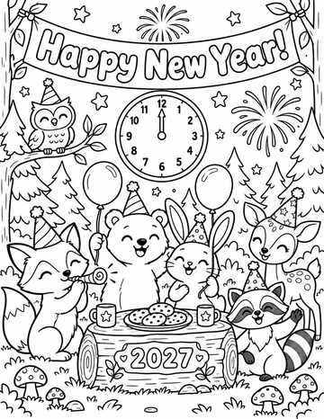New Year’s Eve coloring page