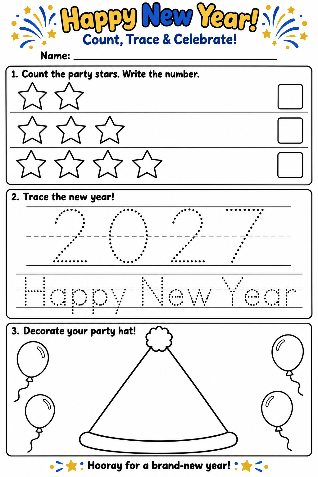New Year’s Eve worksheet