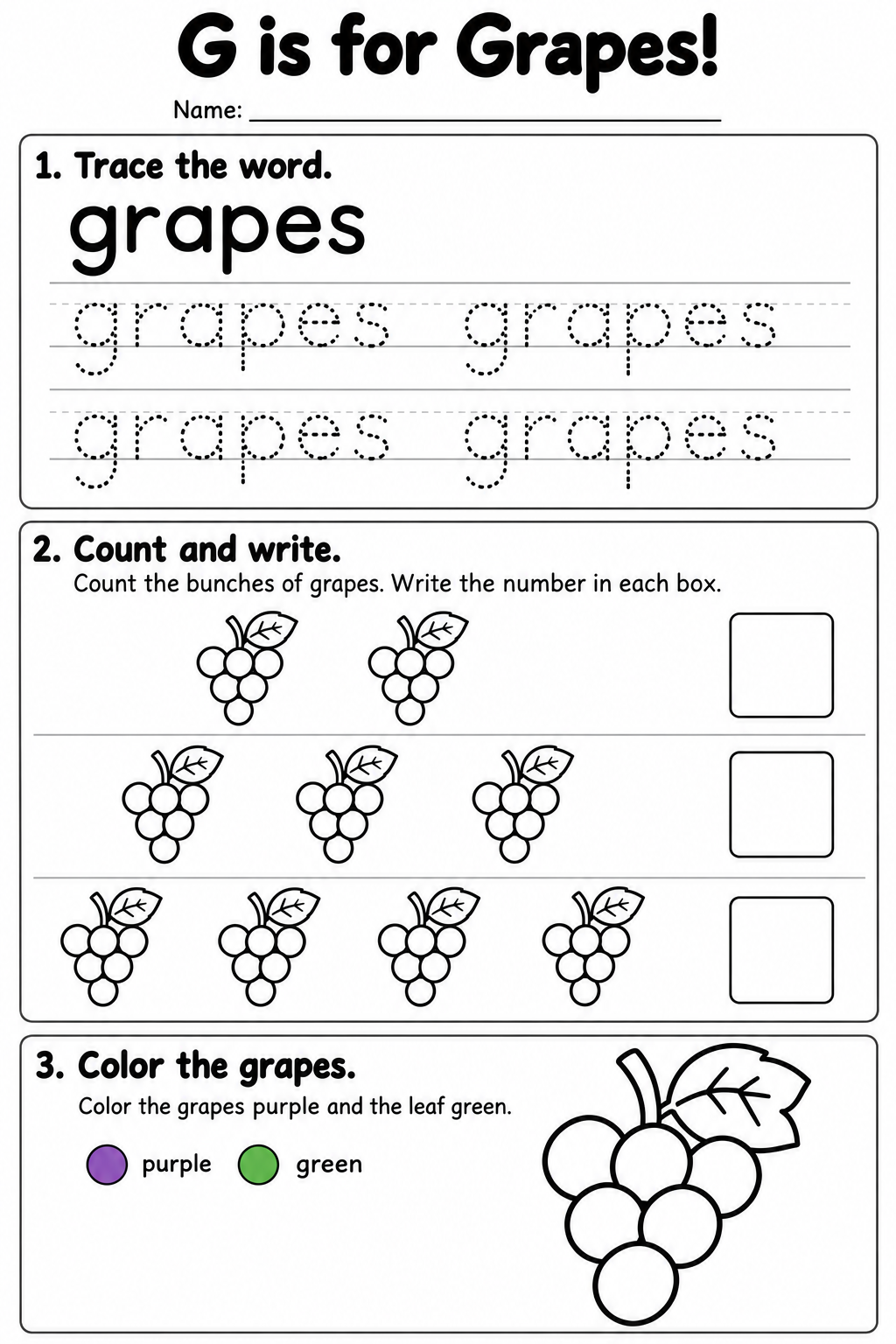 G worksheet