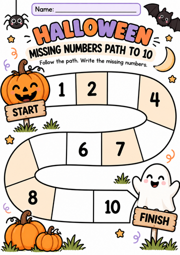 Halloween Missing Numbers