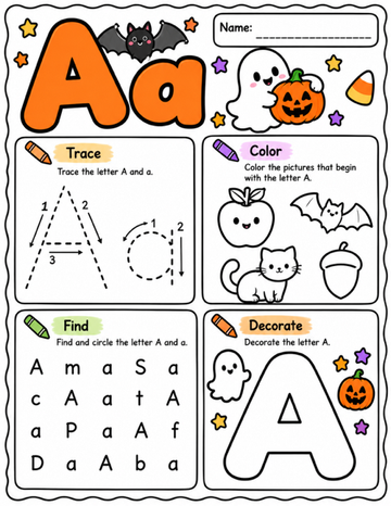 Halloween A Worksheet