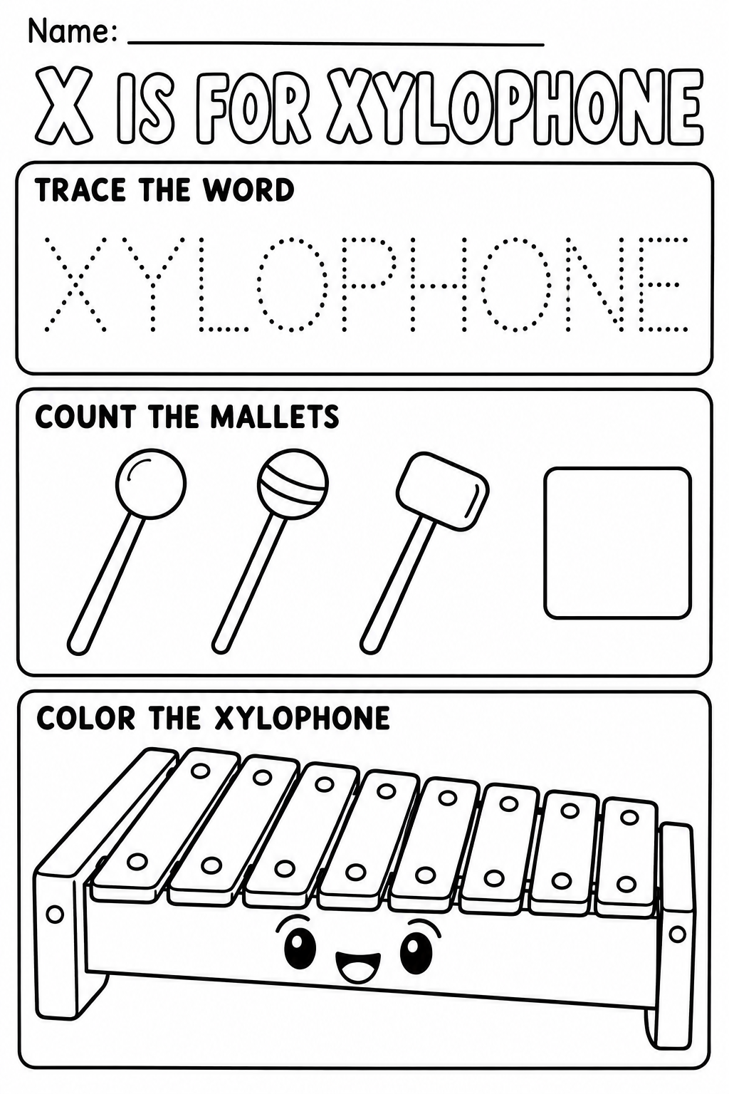 X worksheet