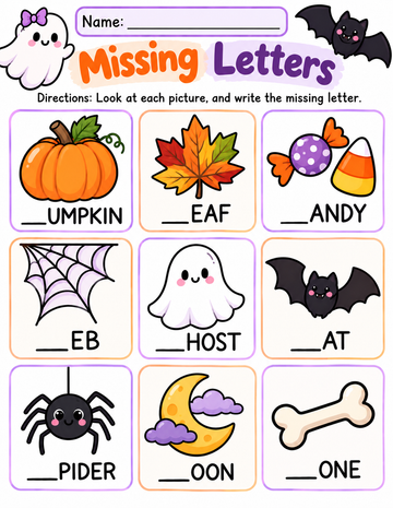 Halloween Missing Letters