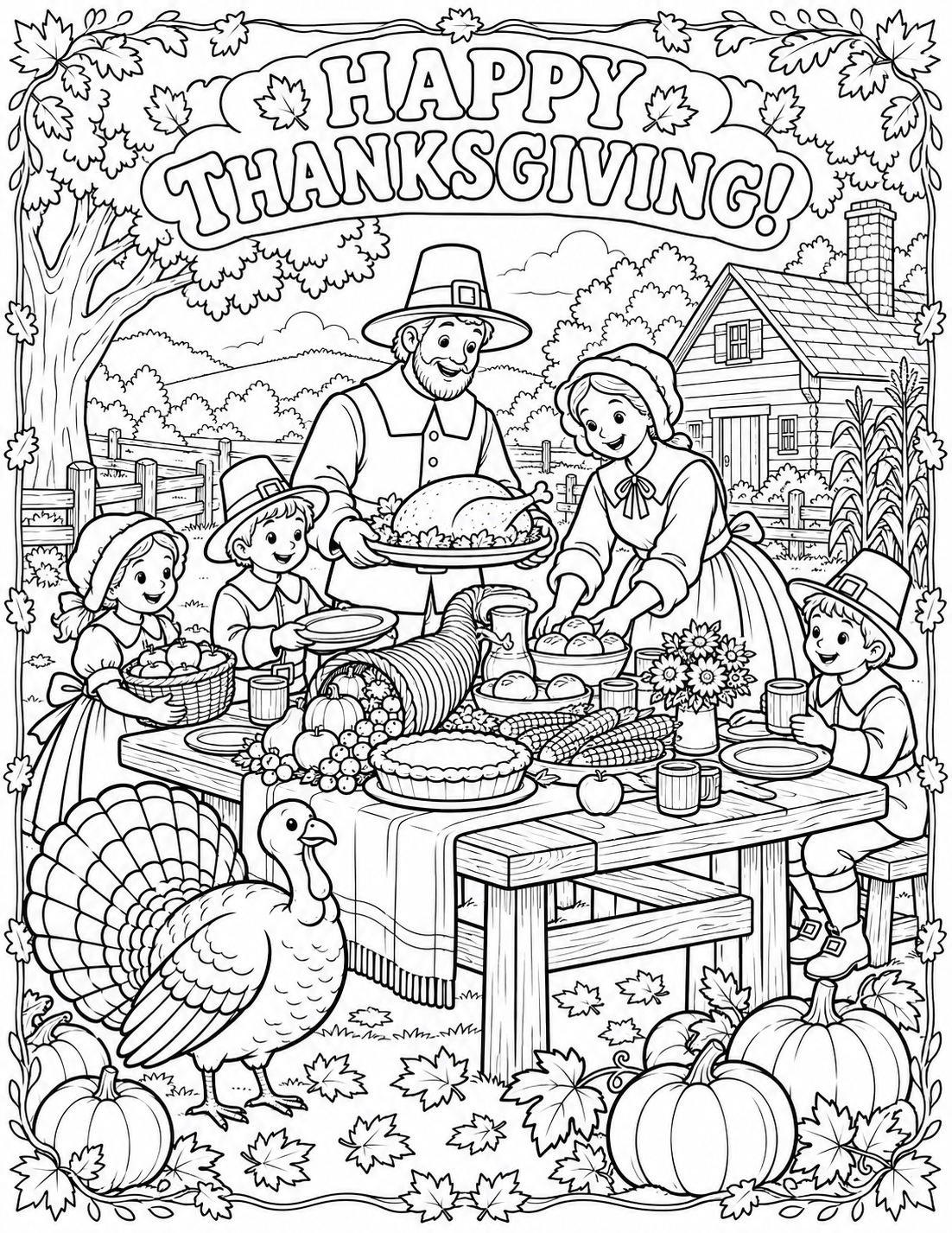 Thanksgiving Coloring Page