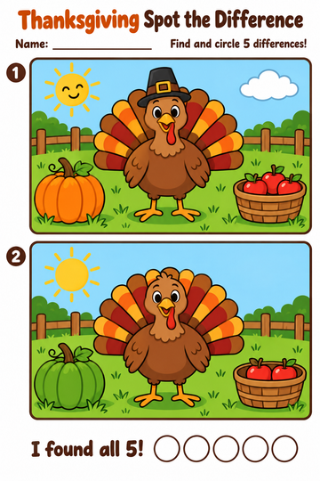 Thanksgiving Spot the Difference