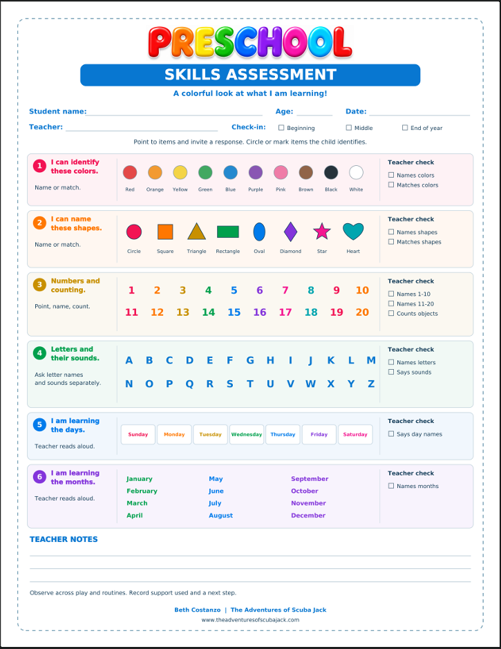 Preschool Skill Assessment